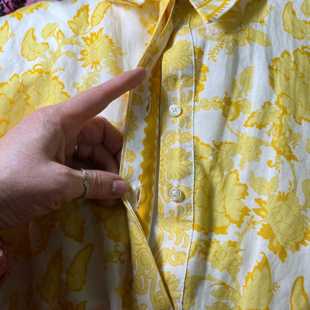 Alex Marie New Yellow Floral Mini Dress Size14 Ramie/Viscose - Picture 7 of 10